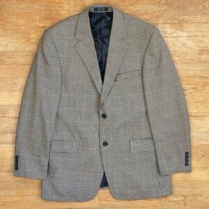 Vintage Mens Wool Houndstooth Blazer Size 40R 1990s Sport Coat Suit Jacket